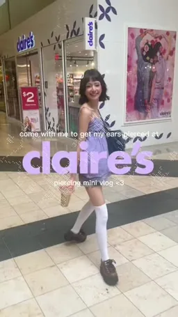 Claire's on Coverstar, video from Jul 24: Come get my seconds pierced at Claire’s!!! 💜✨ summer is coming to an end so I wanted to end it with a back to glow up